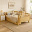 Lit plateforme simple en bois pour enfants, lit simple en bois à profil bas avec rails pour filles et garçons-1094014040-1094014041