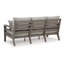 Canapé d'extérieur Karo, 4 coussins décoratifs, structure brune de 79 pouces, gris Nuvella