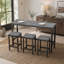 Table de salle à manger de cuisine moderne, table de pub, ensemble de table de salle à manger longue avec 3 tabourets, assemblage facile