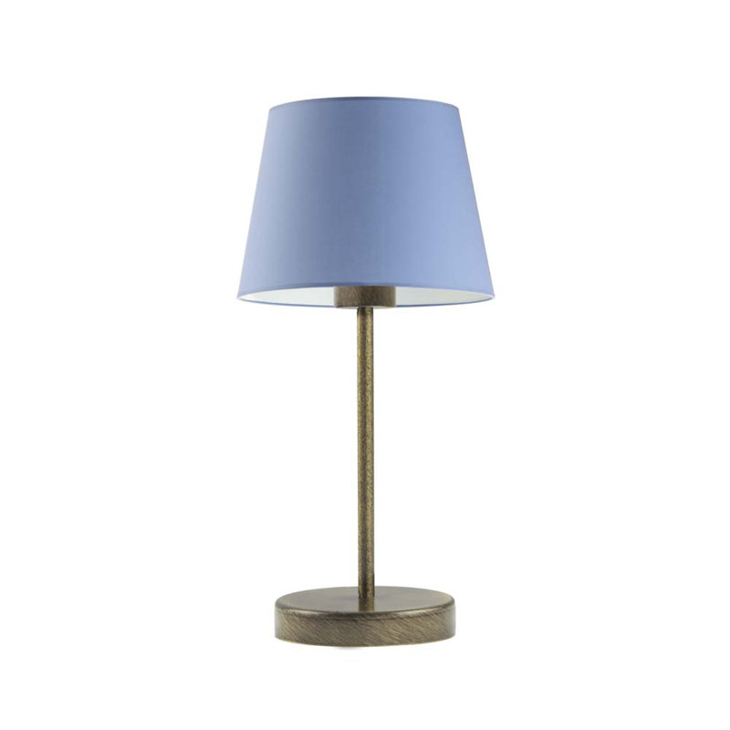 Arsens Metal Table Lamp, Blue, Antique (Old) Gold