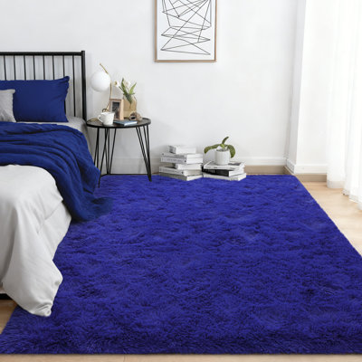 Super Soft BrightBlue Rug 5x7 ft, Oversized Living Room Rug, Thick Pile Rug, Fluffy Tufted Room Rug For Room Bedroom Large Cozy Fuzzy Rug Room Home Decor Aesthetic Soft Non Slip Rug Decor Aesthetic, Christmas Decor, Halloween Decor