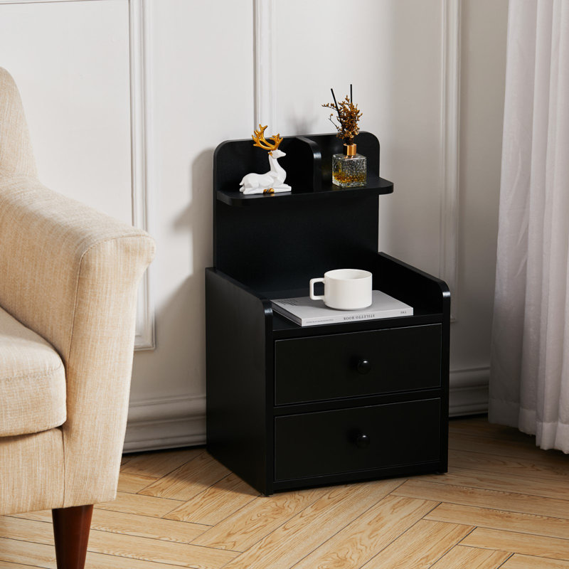 Torin 36.5 cm W Bedside Table, Black
