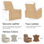Fauteuil inclinable électrique pivotant en cuir véritable avec poche et port USB-675632078