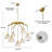 7-light Gold Chandelier Linear Sputnik Chandelier Modern Chandelier For Dining Room And Entryway Bedroom