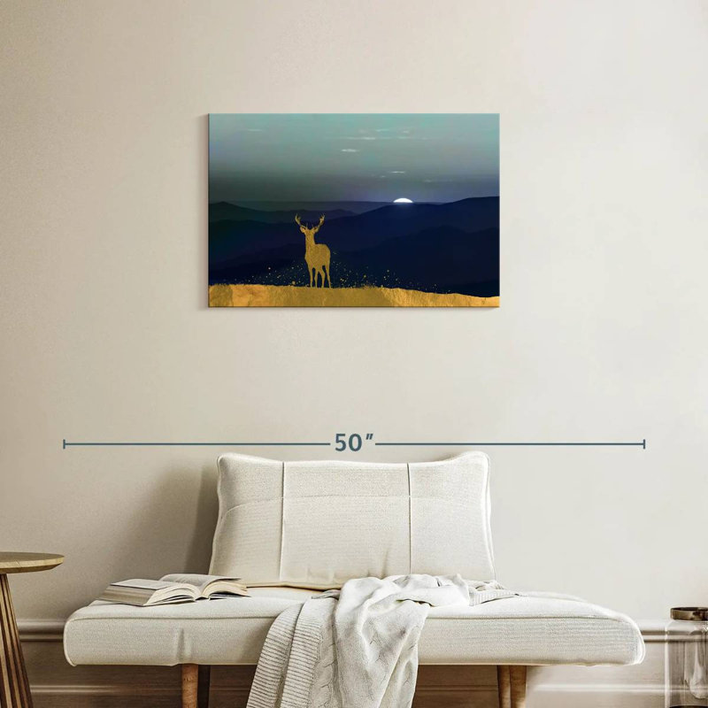 Silhouette de ronce de cerf solitaire, H 20 po x l 30 po