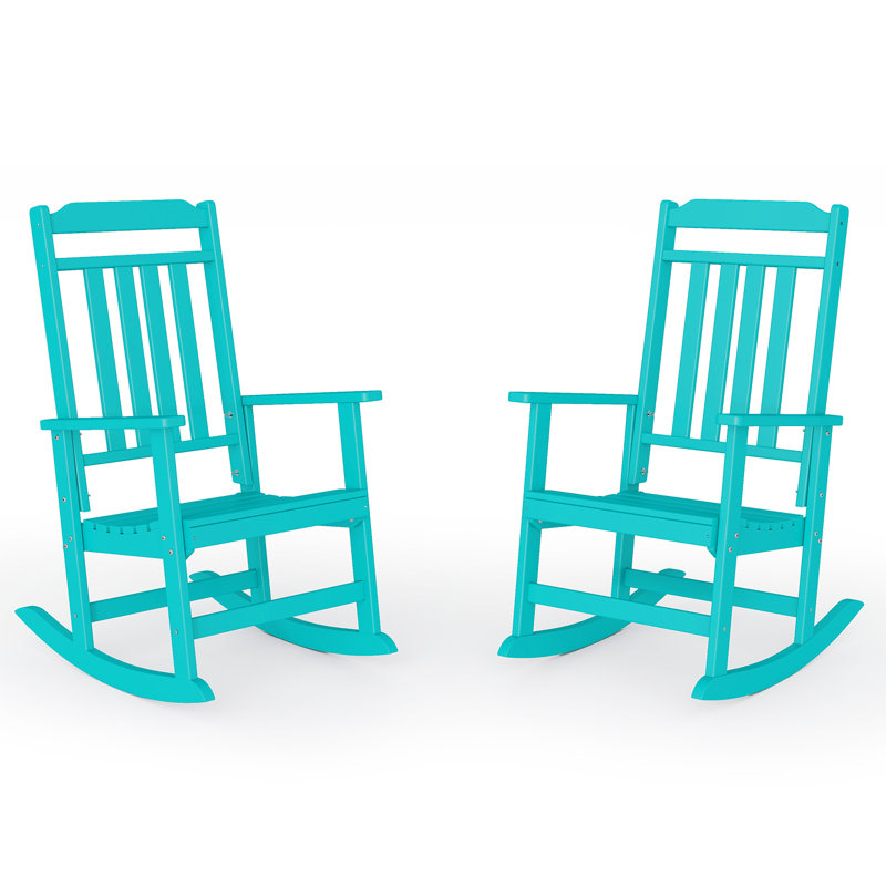 Ensemble de 2 chaises berçantes d'extérieur surdimensionnées, Sarcelle