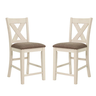 Ensemble de 2 chaises de comptoir avec dossier en X
