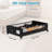 Rebrilliant Square Under-Bed Storage Box with Wheels, Transparent Window,Black