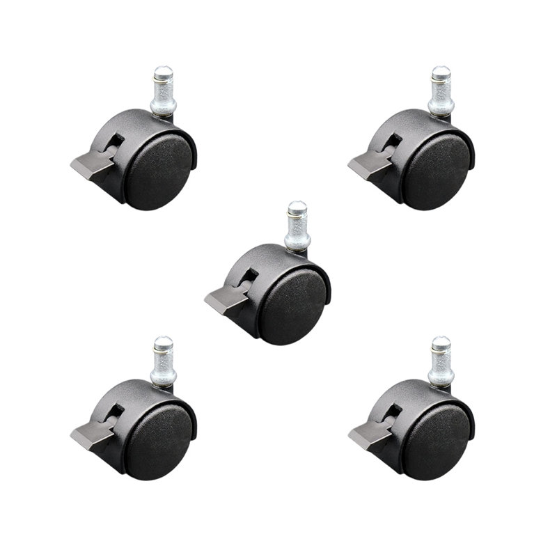 Ensemble de roulettes pour fauteuil à roulettes 2 pouces en nylon noir