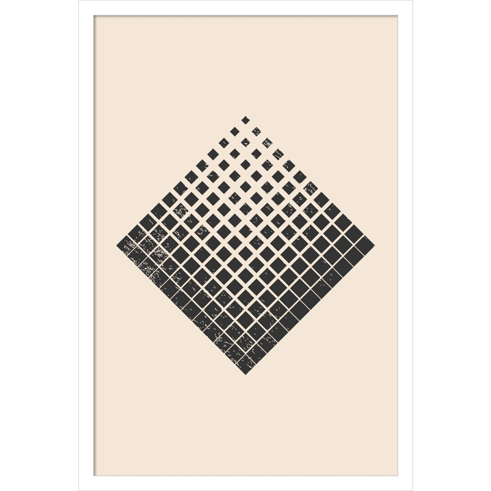 Minimal Halftone Shapes No. 3 Print, White, 25" H x 17" W x 1" D