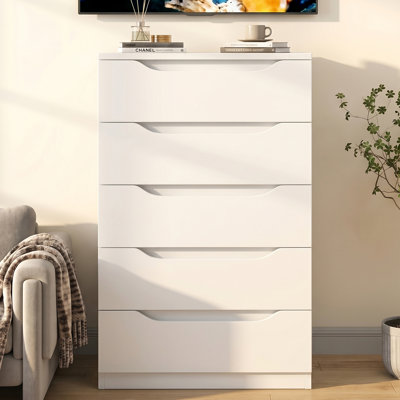 Commode verticale à 5 tiroirs: armoire de rangement compacte pour la chambre à coucher et le salon