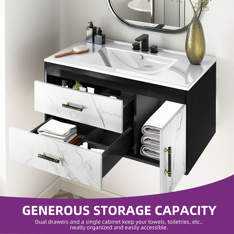 Balconera 36" Wall-Mounted Single Bathroom Vanity
