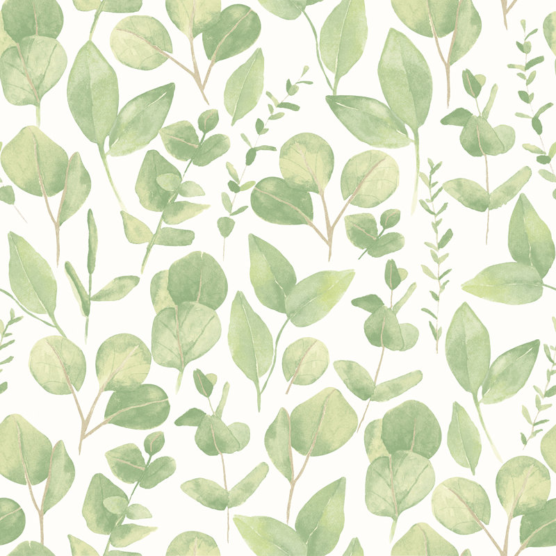 Watercolour Leaves - Soft Sage, Light Green