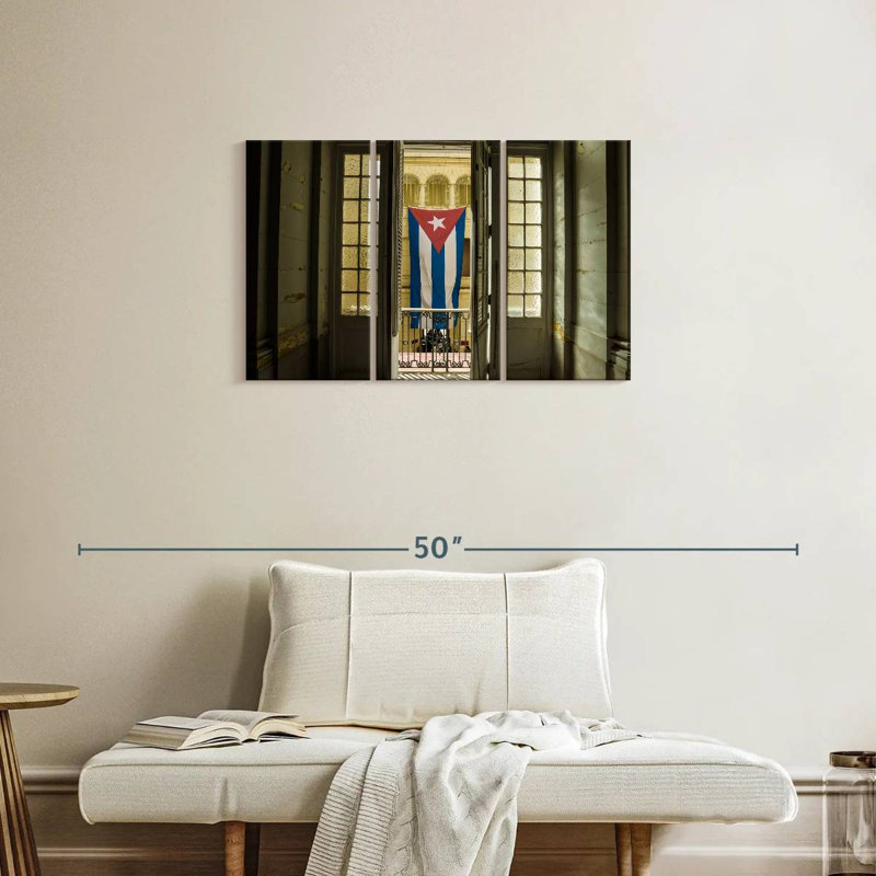 Borges Cuba Flag On Window, 20" H x 33" W