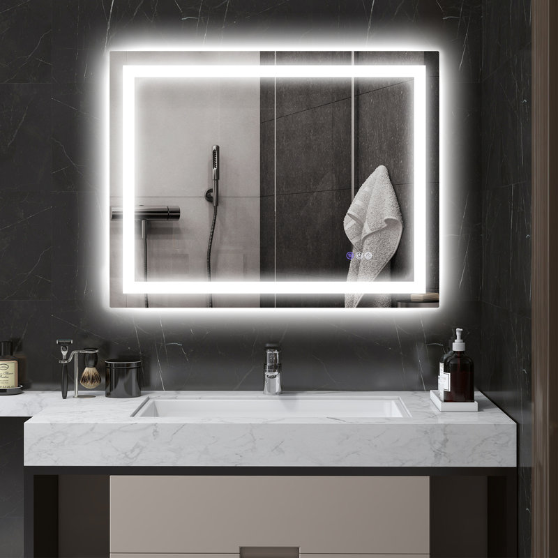 LED Bathroom Mirror with Lights, 35.4" x 27.6"