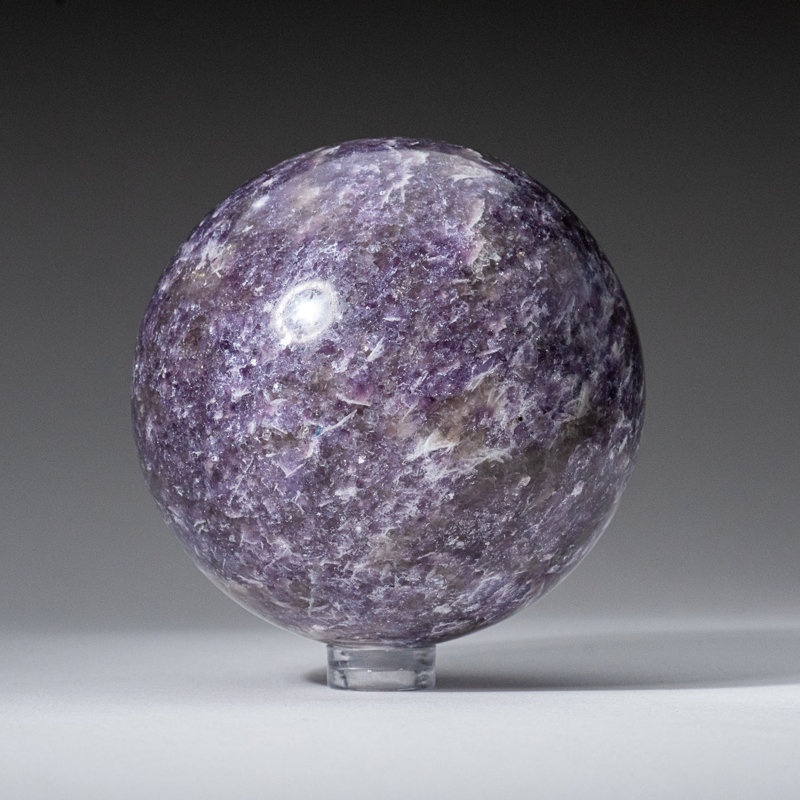 Véritable sphère lépidolite polie (2,75 po) de Madagascar