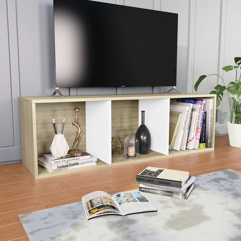 White/Sonoma Oak, (4 Shelves) 59.6" H x 23.6" W x 11.8" D