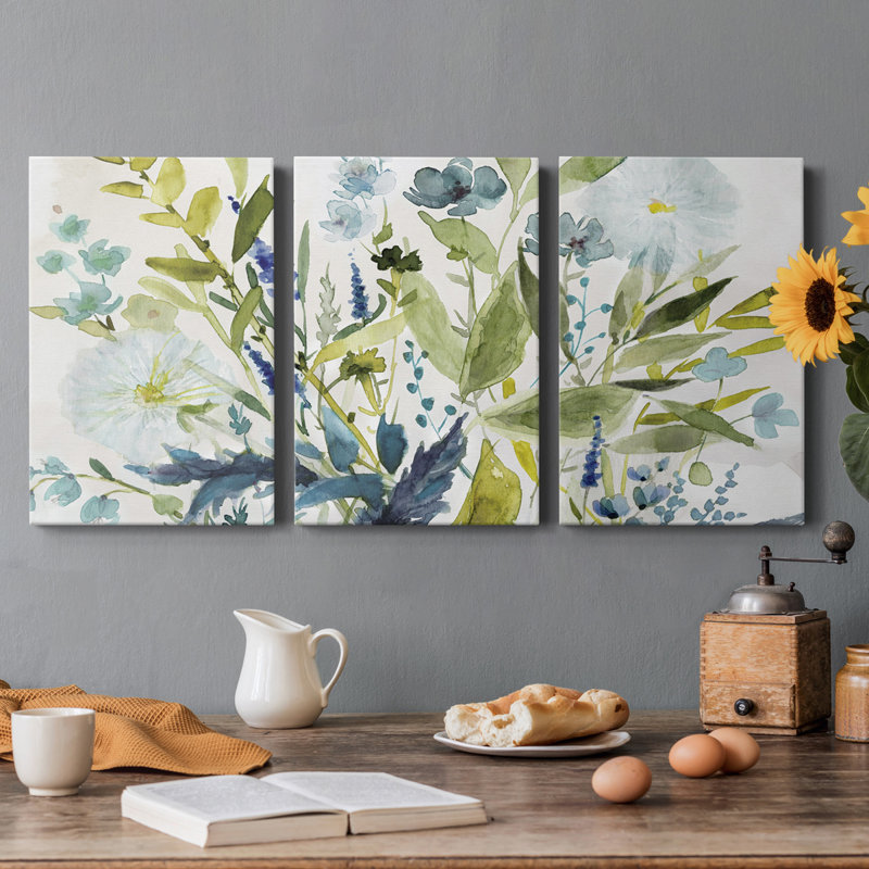 " Olive Greens " 3 - Pieces, 32" H x 24" W x 1" D
