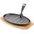 Judge, Sizzle & Serve - Cast Iron Platter on Server Board
