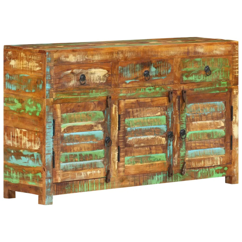 Richardt 110cm Solid Wood Sideboard, Brown/Green