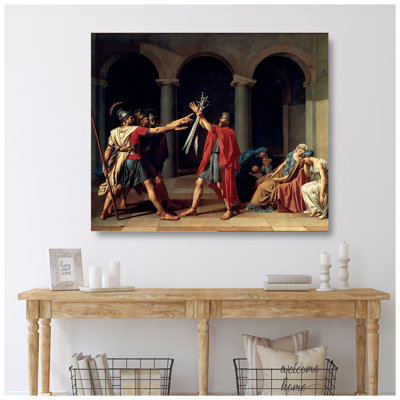 «The Oath of the Horatii» par Jacques-Louis David, reproductions d'art classiques du monde, estampe numérique sur toile, 45 x 36 x 1,5 po