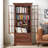Anetta 79" Display China Cabinet Liquor Curio Cabinet, Mid Century Modern Wooden Tall Kitchen 
