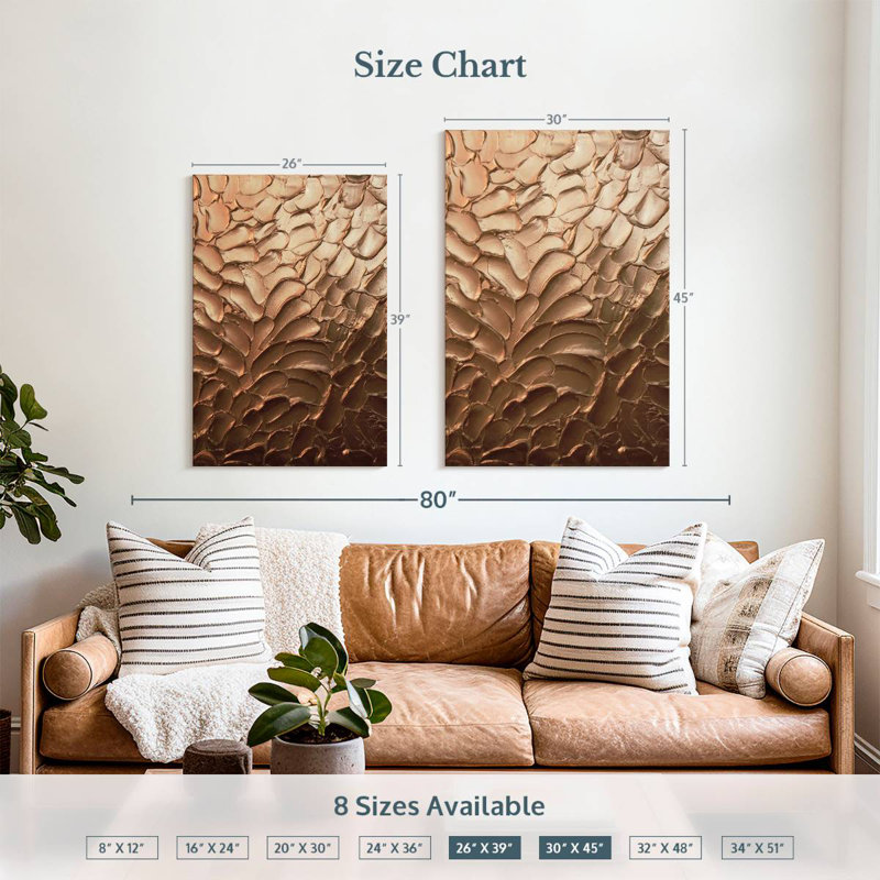 Avery Metallic Copper, 39" H x 26" W