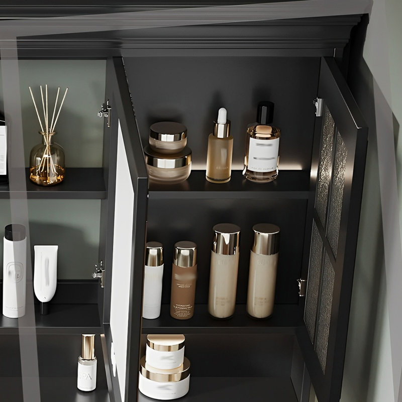 Armoire de salle de bain de style rétro américain, H 21,65 po x l 55,11 po x P 21,65 po
