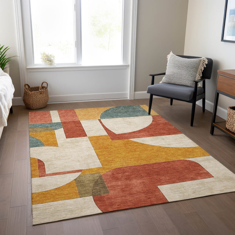 Tapis corail intérieur / extérieur lavable à la machine Cinead ACN1692, Rectangle 5 pi x 7 pi 6 po