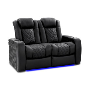 Upholstered Home Theater Seating with Cup Holder