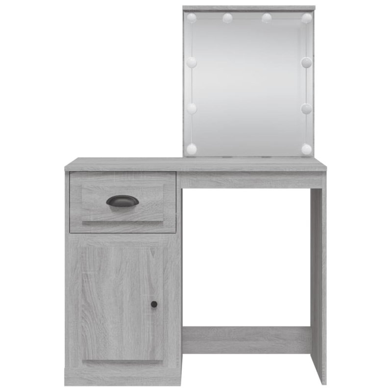Dressing Table with Mirror, Grey Sonoma