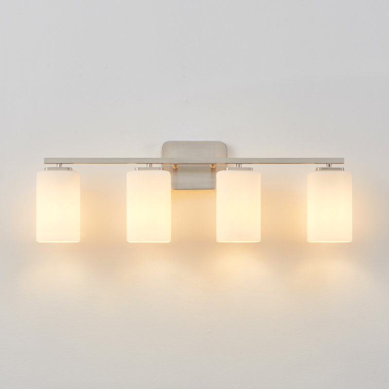 Éclairage pour meuble-lavabo à intensité variable Kagan, Nickel brossé, 4, Blanc