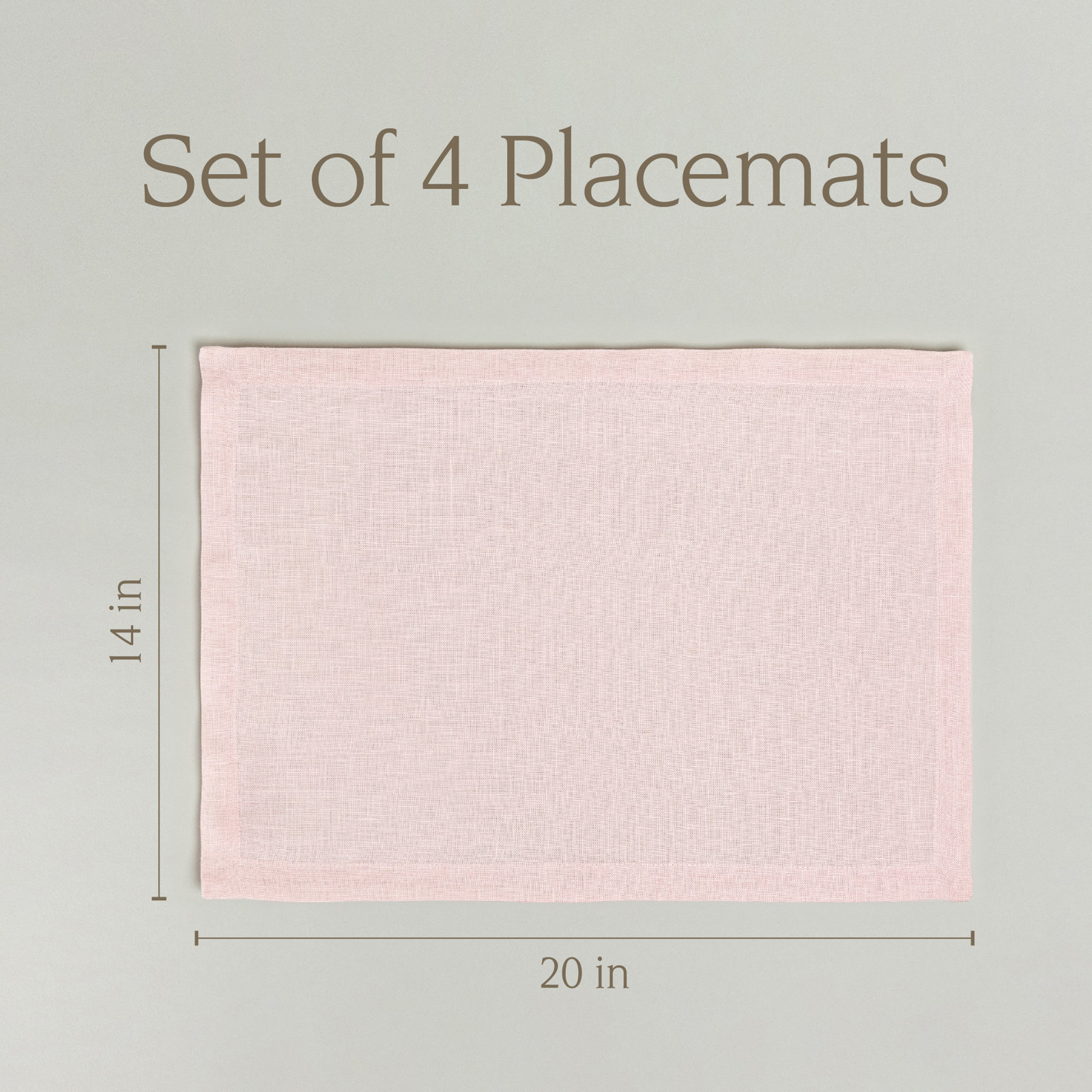 100% Linen Placemat, Pink