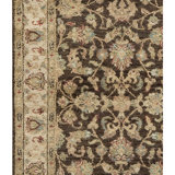 Hand Knotted Wool Oriental Area Rug in Brown/Cream/Black