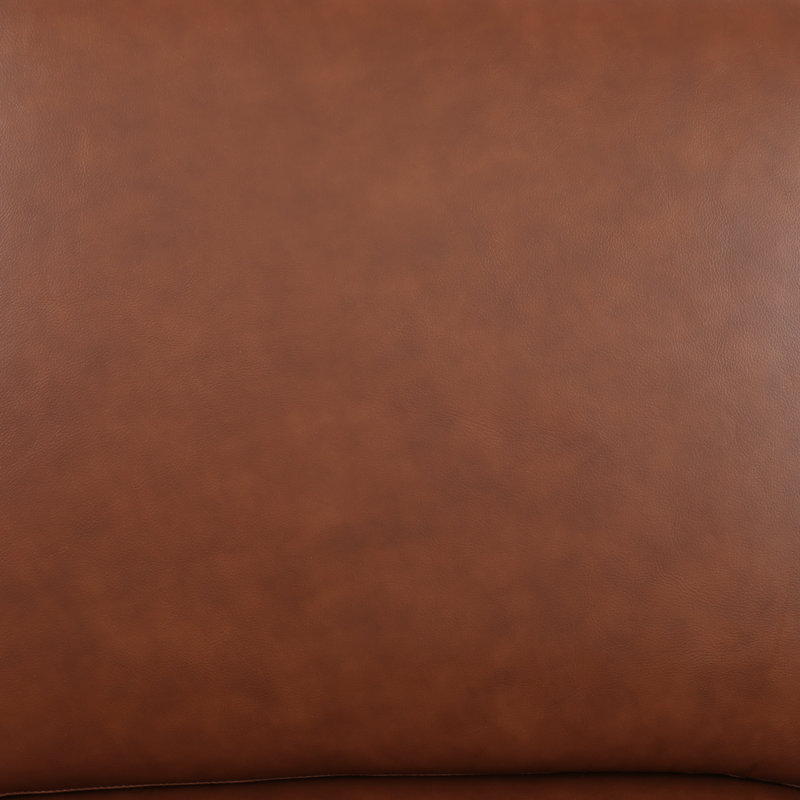 70" 2-Piece Genuine Cowhide Leather Luxury Living Room Loveseat, Brown, Brown Wood