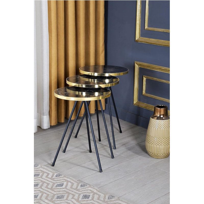Chattanooga Living Room Table Set, Black Marble