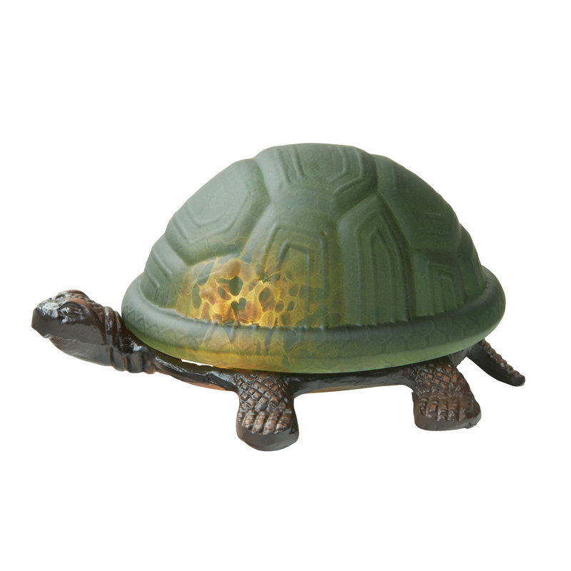 Covedale 4.75"H Glass Turtle Accent Lamp, Green