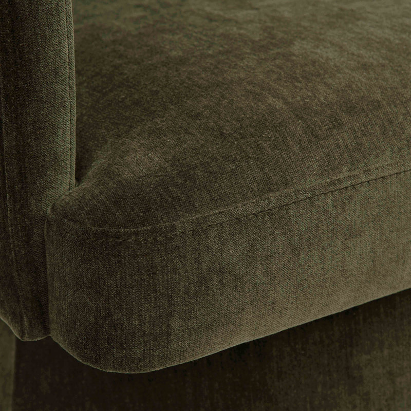 Fauteuil de bureau vert olive recyclé en chenille Kristen Moss