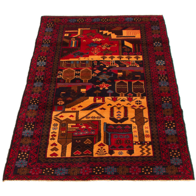 Tapis rouge foncé Dequita 3 pi 5 po x 6 pi 4 po