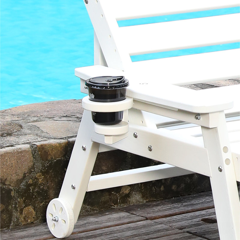 Durable Hdpe Patio Chaise Lounges, White Adjustable Modern Design For Outdoor Pools