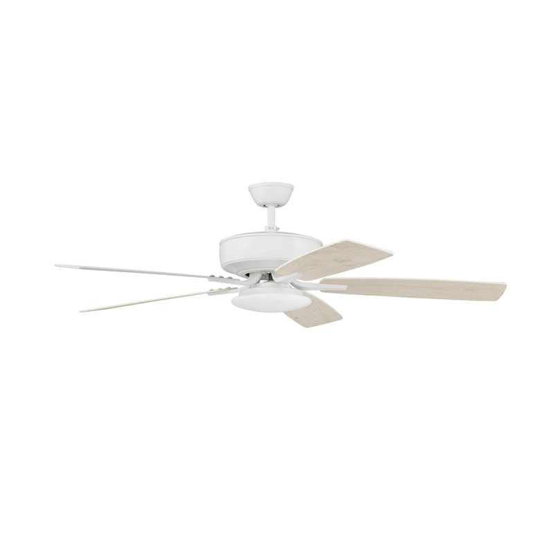 Pro Plus 112 Slim Light Kit 52'' Ceiling Fan with LED Lights, White/Beige