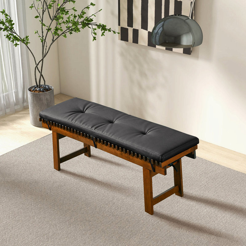 Bench In Black Pu Leather