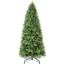 Arbre de Noël de 5 pi avec 756 pointes de branches réalistes et 250 lumières à DEL chaleureuses, branches mixtes pe +, structure à charnières pour un assemblage sans effort, support en métal stable avec un emballage dense