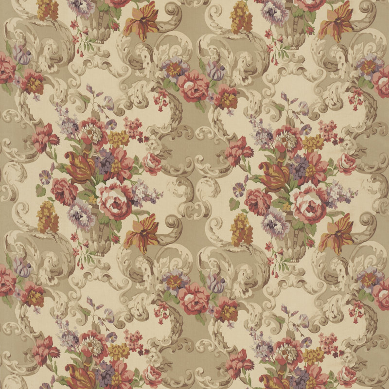 Icons Rococo 100% Cotton Performance Fabric, Red/Plum