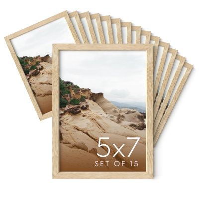 Cadre photo en bois - ensemble de 15