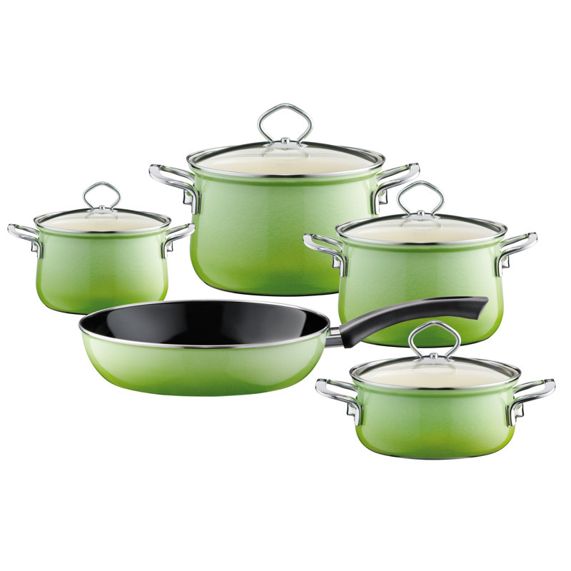Smaragd 9 - Piece Enamelware Cookware Set