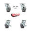5 Inch Thermoplastic Rubber Caster Set with Roller Bearing 2 Swivel Lock 2 Brake|SCC-30CS520-TPRRD-BSL-2-TLB-2
