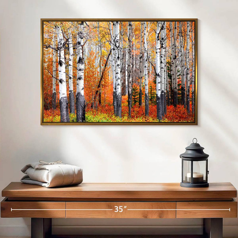 Forêt de trembles de Banff, 25 po x 17 po, Cadre flottant doré