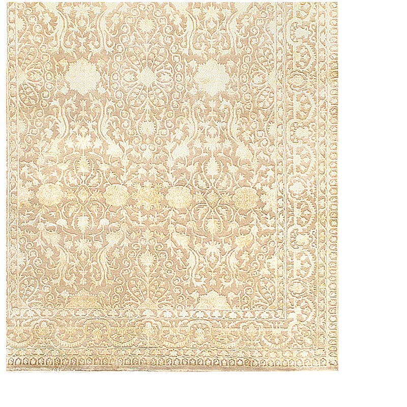 Tabriz Oriental Area Rug in Ivory/Beige