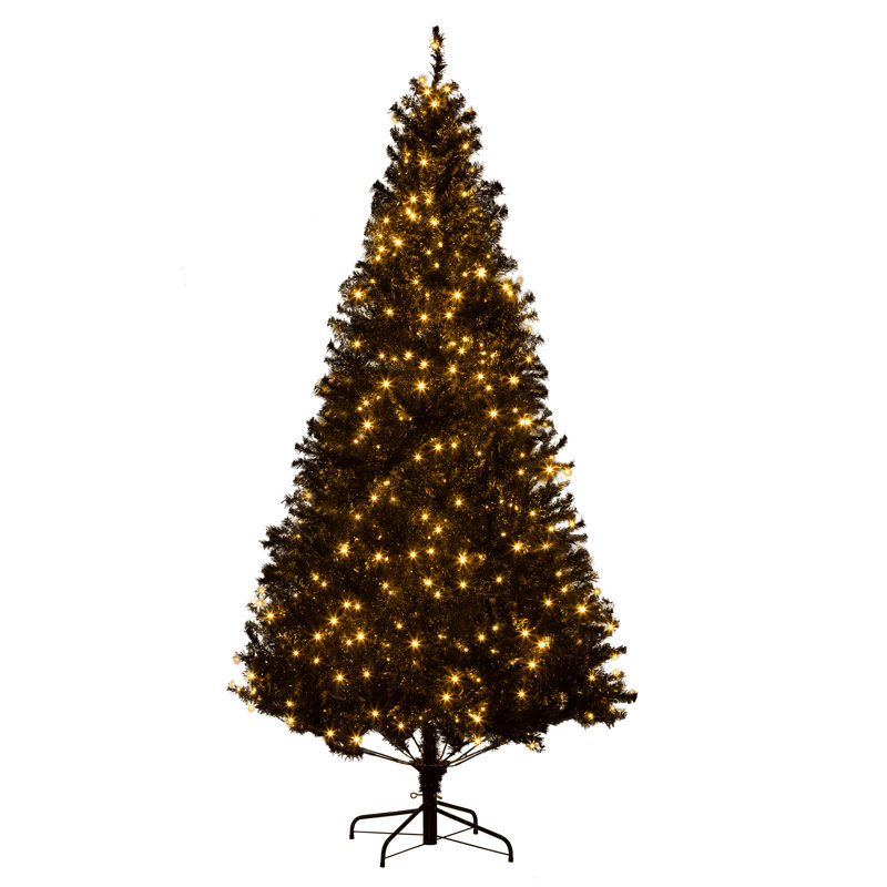 Arbre de Noël artificiel 7,5 pi avec DEL 1346 et pointe noire